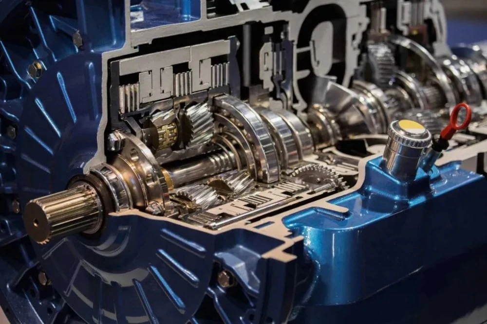 Cutaway of an automotive transmission assembly