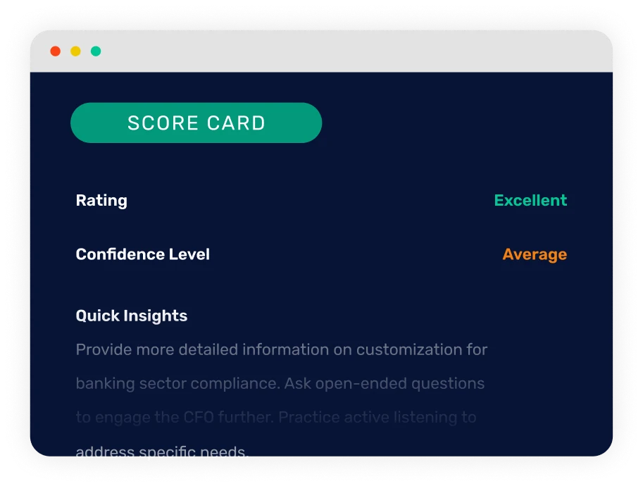 A scorecard and call breakdown